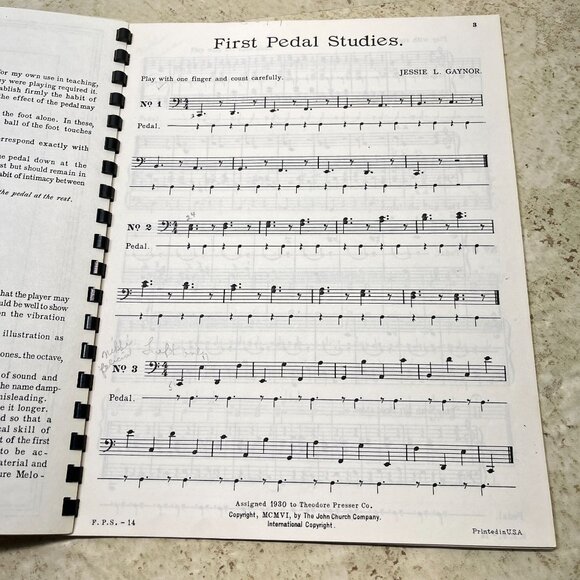 First Pedal Studies For The Piano By Jessie L Gaynor Beginner Lessons - Picture 3 of 8